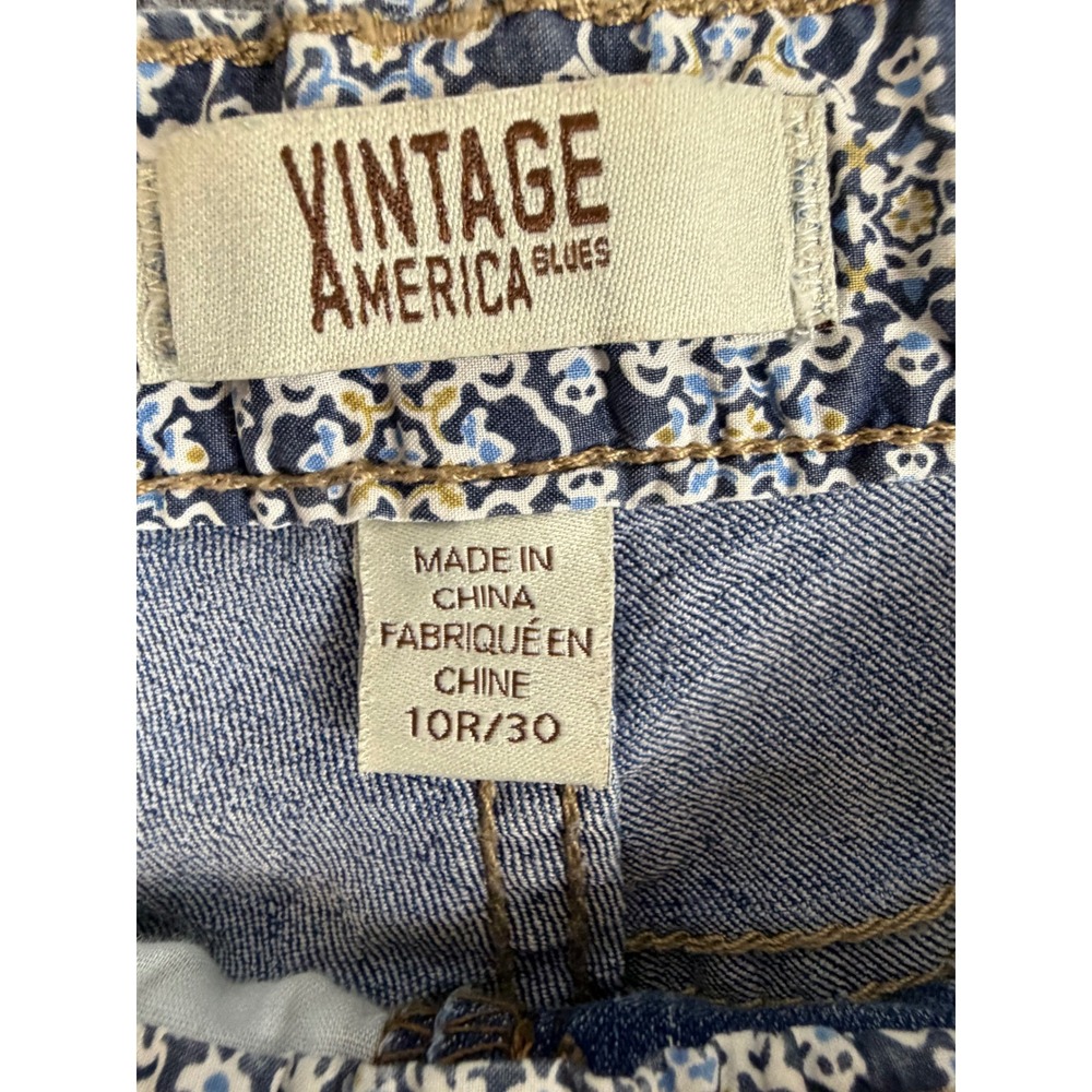 Vintage America Blues Bestie Jeans Embroidered Floral Straight Leg Denim 10 30 - Picture 7 of 12
